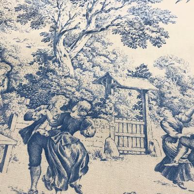 Square Pillow Blue Toile de Jouy