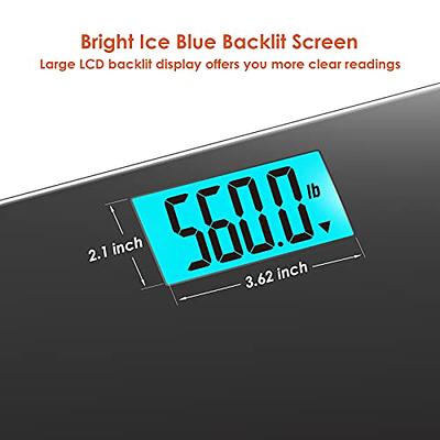 Vitafit Digital Bathroom Scale for Body Weight,Weighing Professional Since  2001,Extra Large Blue Backlit LCD and Step-On, Batteries Included
