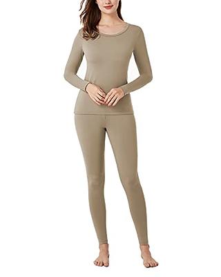 Thermajane Women's Ultra Soft Scoop Neck Thermal Underwear Shirt Long Johns  Top with Fleece Lined