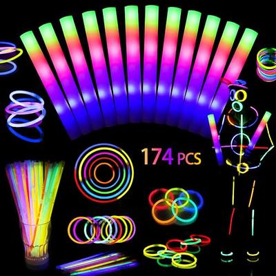 HONLYNE 26 PCS Giant 16 Inch Foam Glow Sticks, Bulk Glow Sticks with 3  Modes Colorful Flashing, LED Light Stick Gift, Glow in Dark Party Supplies  for