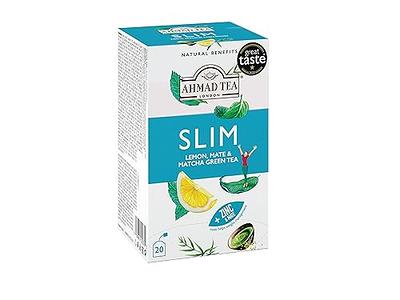 Ahmad Tea Green Tea, Lemon, Mate, & Matcha 'Slim' Natural Benefits Teabags,  20 ct (Pack of 6) - Caffeinated & Sugar-Free - Yahoo Shopping