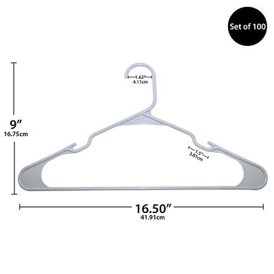 Mainstays Clothing Hangers, 100 Pack (2 box 50 pack), White, Durable Plastic