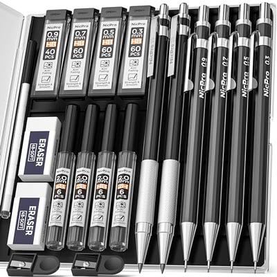 FourCandies 25PCS Art Mechanical Pencil Set with Case, 3PCS Metal