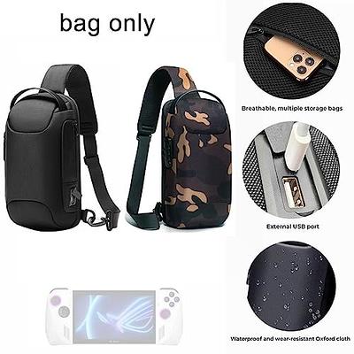 Cisvio 13 in. Black Men's Sling Backpack Waterproof Anti-Theft Shoulder Crossbody Chest Bag Daypack with USB Charging Port