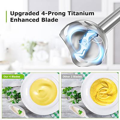 Handheld Blender, Electric Hand Blender, Immersion Blender Portable Stick  Mixer With Stainless Steel Blades For Soup, Smoothie, Puree