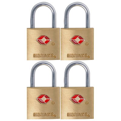 Brinks, Solid Brass, 22mm TSA Travel Keyed Padlock with 1/2in Shackle, 4  Pack - Yahoo Shopping