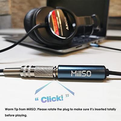 MillSO USB to 1/4 Jack Audio Adapter USB to 6.35mm Female TRS Headphone Aux  Adapter Stereo USB External Sound Card for Laptop, PC, Amplifier, Speaker