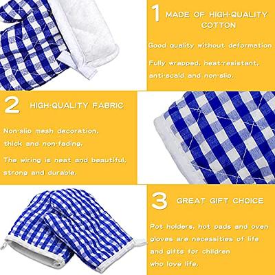 DOERDO 2 Pack Kid Oven Mitts for Children Heat Resistant Kitchen Mitts,  Great for Cooking Baking, Age 4-12 (7x4.7, Sweet Heart)