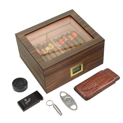 Flauno Cigar Travel Humidor Case, Leather Cigar Case with Cedar Wood Lined,  Portable Travel Humidor Box with Cigar Accessories (Cigar Lighter, Cigar  Cutter and Cigar Holder) - Yahoo Shopping