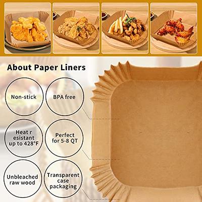 UOUYOO 8inch Air Fryer Disposable Paper Liners,100pcs Oil Proof