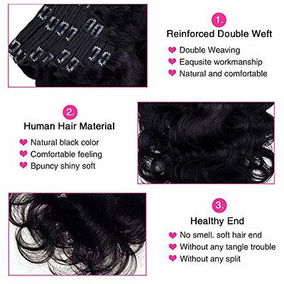 Brazilian Body Wave Clip In Human Hair Extension Full Head Clip In