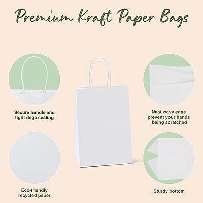 HUAPRINT White Paper Bags,White Gift Bags,Shopping Bags with