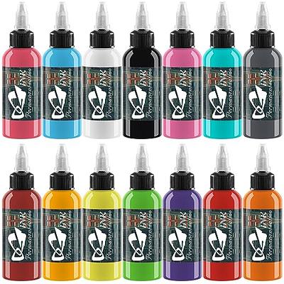 Professional Tattoo Inks Supply 14 Bottles, 1oz Black Pigment