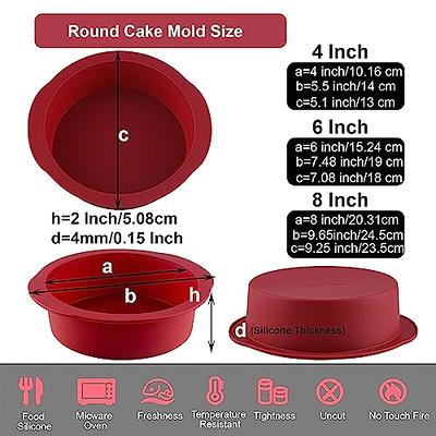 Nalchios 3-Piece Silicone Round Cake Pans Sets for Baking, Non