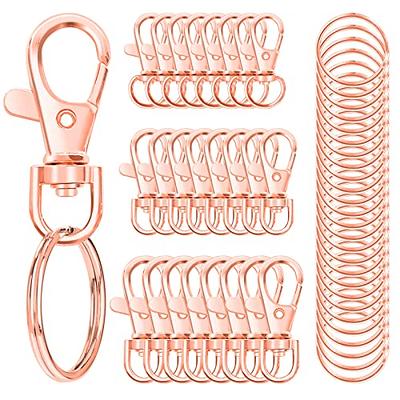 100 Pcs Premium Swivel Snap Hooks with Key Rings,Metal Lanyard