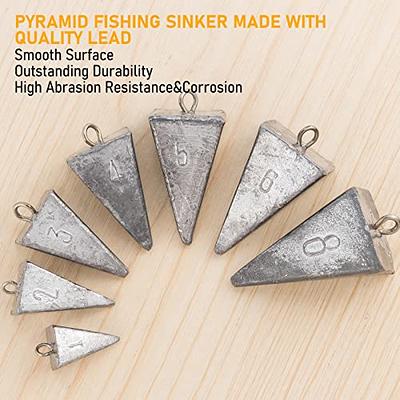 Dr.Fish 5 Pack Pyramid Sinkers with 30 Sinker Slides Lead Fishing Weights  for Surf Fishing Slider Sinker Weight Connectors Saltwater - Yahoo Shopping