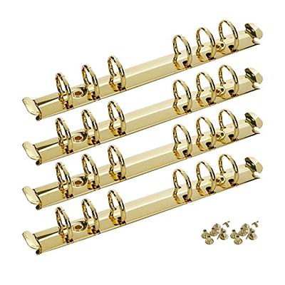 Luckycivia 12 Pcs Gold Book Rings, 3 Holes Metal Loose Leaf Binder Rings,  Ring Snap Split Hinged for Notebook Diary Photo Album Binding