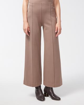 Women's Faux Leather Wide Leg Cropped Capri Pants in Purple size