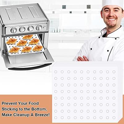 WMKGG 100 PCS Air Fryer Oven Liners, 12 x 11 inch Perforated Rectangular