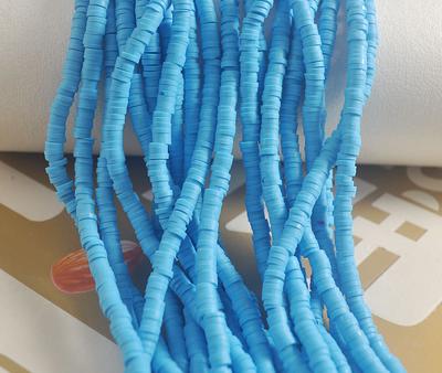 Polymer Clay Bead Strand - Blue - 4mm Discs