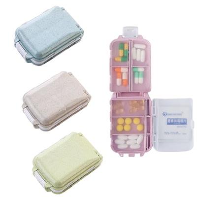 Travel Pill Organizer Moisture Waterproof Small Pill Box for Pocket Purse 6  Compartments Portable Pill Case Medicine Vitamin Holder Container (White, 6  Compartments)