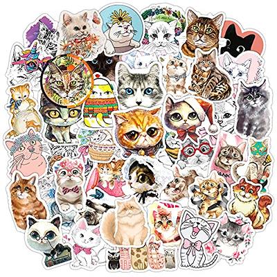 100 Pcs Cat Stickers,Cute Aesthetic Cat Waterproof Stickers,Vinyl Stickers  for Water Bottle,Laptop,Phone,Skateboard Stickers for Teens Girls Kids and