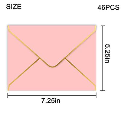 50 Pack Pink A7 Envelopes, 5x7 Size for Mailing Wedding