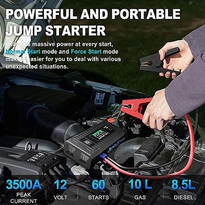 GOOLOO Upgraded GP3000 Jump Starter 3000A Peak Car Starter Up to 9L Gas or  7L Diesel Engine 12V Jump Box Auto Lithium Battery Booster SuperSafe