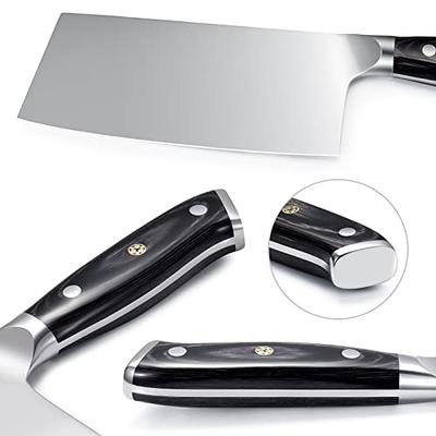 ZENG JIA DAO Meat Cleaver - 7'' Heavy Duty Butcher Knife Meat Chopper Bone  Cutting Knife - High Carbon German Stainless Steel - Pearwood Handle for