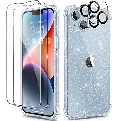 Cutebe [3 in 1 Crystal Phone Case for iPhone 13(2021)/iPhone 14(2022) 6.1,  Cute Protective Cover with 9H Temper Glass Screen Protector + HD Temper