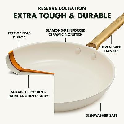 GreenPan Reserve Healthy Ceramic Nonstick 2 Piece Frying Pan Set Cream