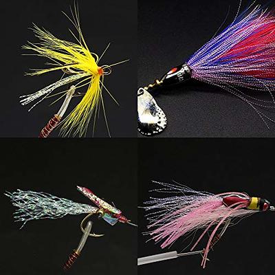 Fly Fishing Flies Kit Fly Assortment Trout Bass Fishing with Fly Box,  36/64/72/76/80/96pcs with Dry/Wet Flies, Nymphs, Streamers, Popper 