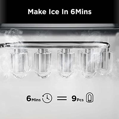 Silonn Ice Maker Countertop, 9 Cubes Ready in 6 Mins, 26lbs in 24Hrs,  Self-Cleaning Ice