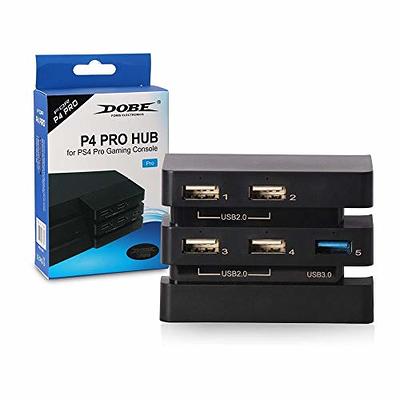5 Port USB Hub for PS4 Slim Edition, USB 3.0/2.0 High Speed Adapter  Accessories Expansion Hub Connector Splitter Expander for PlayStation 4  Slim Edition Gaming Console 