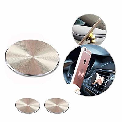 Mount Metal Plate for Cell Phone Magnet Holder Magnetic Car Mount with  Strong Adhesive Sticker, 2 Round and 2 Rectangle Black