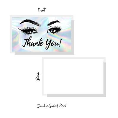 Boutique Marketing LLC Thank You Card, 50 Pack, Single Sided 2x3.5 in  inch Business Size, Lash Artist PMU Artist