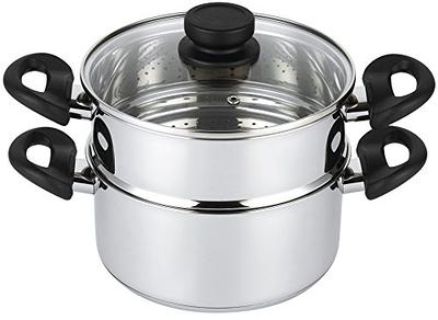 Bunpeony 2-Tier 5.2 qt. Premium Stainless Steel Pot with 2.3 qt