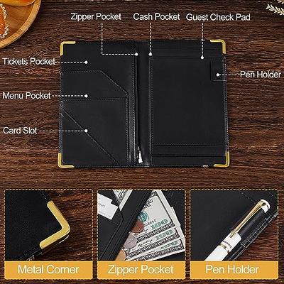 FIODAY Server Books for Waitress PU Leather Waiter Book with Zipper Pocket,  Cute Serving Book Guest Check Book Server Note Pads Holder Fits Server  Apron - Yahoo Shopping