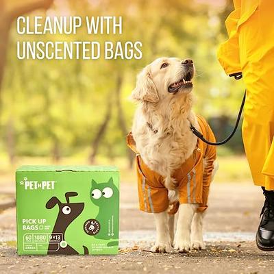 Pet N Pet Dog Waste Bags USDA Certified 38% Plant Based & 62% PE, 1080 Leak-Proof, Extra Thick Large Dog Poop Bag Rolls - Green
