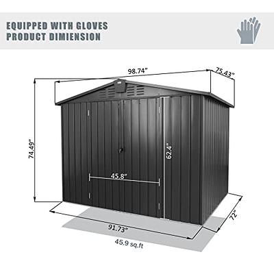 Gizoon 6' x 4' Outdoor Storage Shed with Double Lockable Doors,  Anti-Corrosion Metal Garden Shed with Base Frame, Waterproof Shed Outdoor  Storage