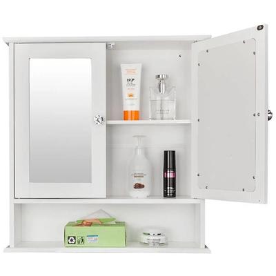 2 Tier Single Door Wall Mount Bathroom Medicine Cabinet With Mirror