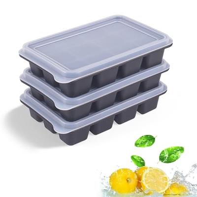 Silicone Ice Cube Trays with Lid for Freezer 3 Pack, Annaklin 12-Grid Easy  Release Stackable