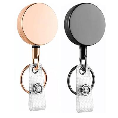 Titrys Metal Badge Reels Retractable Keychain，Self Retractable