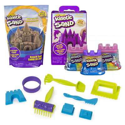 Play Sand Kit - 32 PC Sand Toy Set 3.3lbs Magic Sand, Molds & Tools Blue