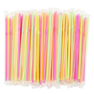 400pc Clear Plastic Straws - Flexible Individually Wrapped BPA