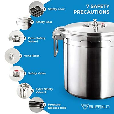 Buffalo 32 Quart Stainless Steel Pressure Cooker Extra Large Canning Pot  with Lid for Commercial Use - Easy to Clean Induction Stove Top Pressure  Canner, Can Cooker - SG Certificate QCP430 - Yahoo Shopping