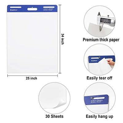 Comix Sticky Easel Pad, 25 x 30 Inches Flip Chart Paper, 30 Sheets