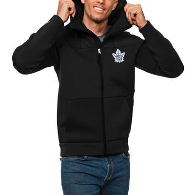 Men's Antigua White Toronto Maple Leafs Logo Victory Pullover Hoodie