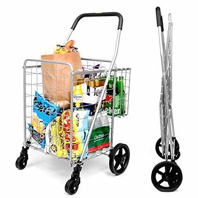 ANRYAGF Utility Cart Rolling Cart Food Service Cart with Wheels Restaurant  Office Warehouse Heavy Duty Cart 510 lbs Capacity, Lockable Wheels, Rubber  Hammer, 16.9 D x 31.5 W x 39.5 H 