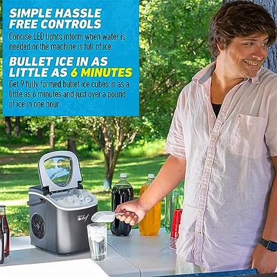 AGLUCKY Counter Top Ice Maker Machine,Compact Automatic Ice Maker,9 Cubes Ready